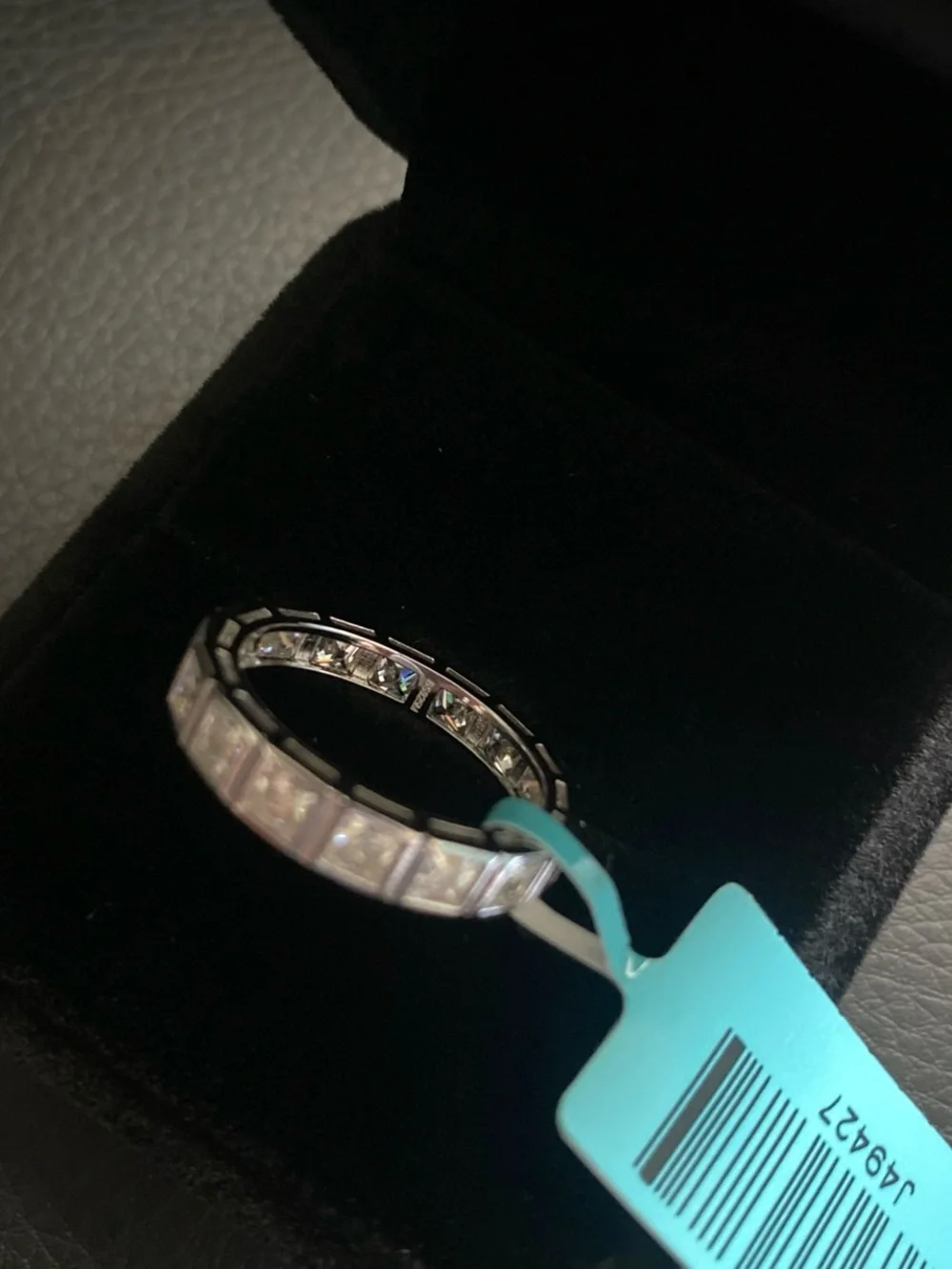 Square Shaped Moissanite Eternity Band Ring Size 7